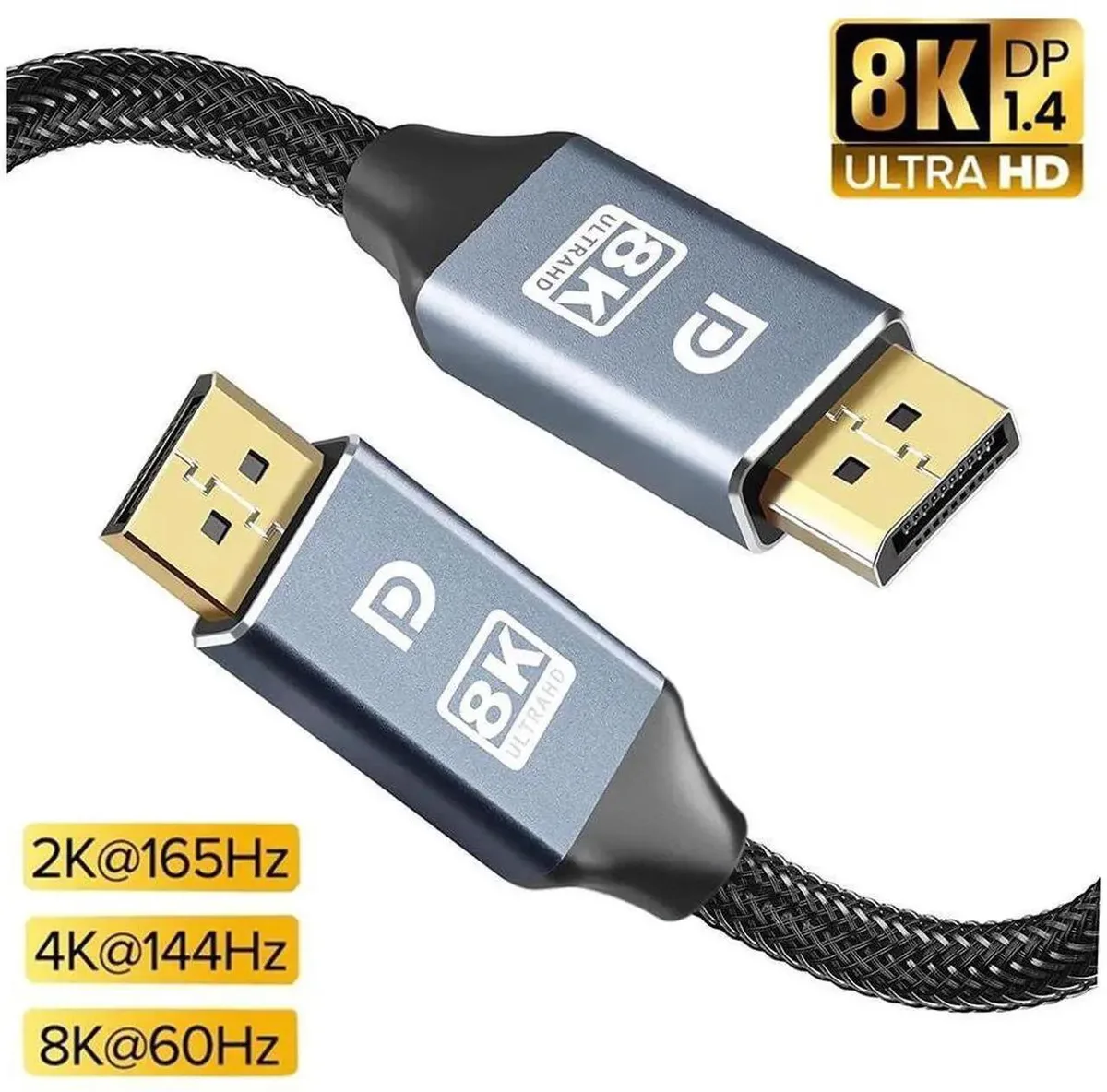 SMUGDESK SMUGDESK 3.3ft DisplayPort 1.4 cable 32.4Gbps 8K@60Hz 4K@120Hz HDR HDCP 2.2 nylon braided — product photo
