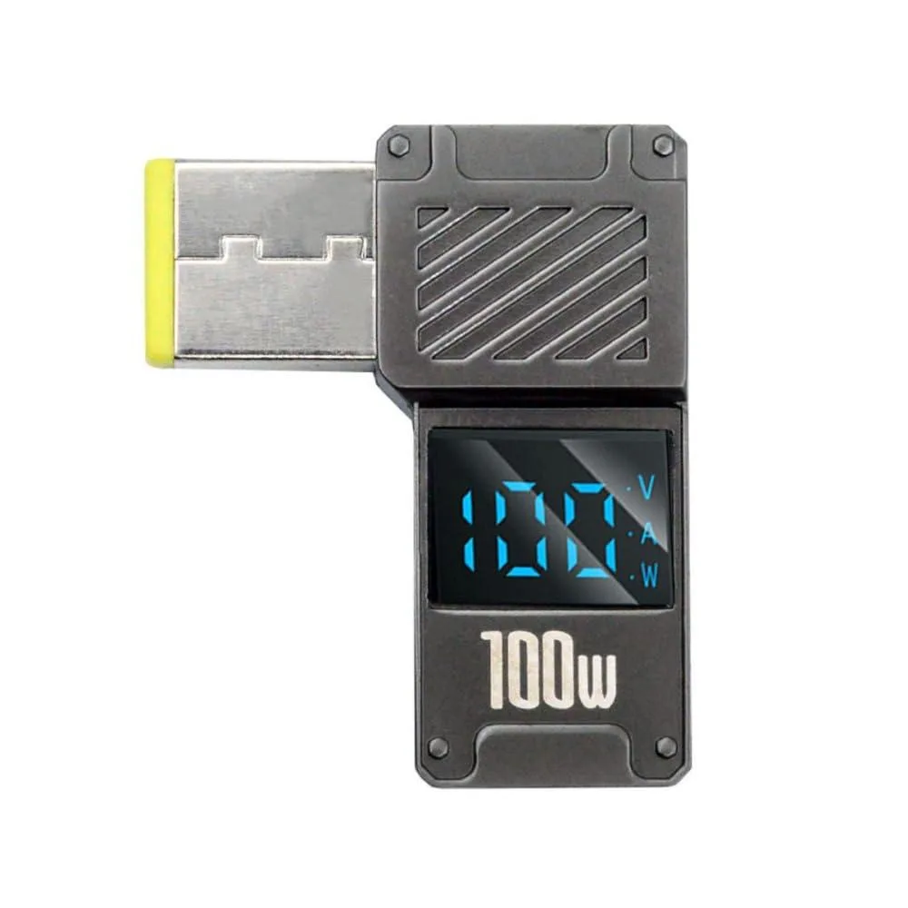 LORDWORLD LORDWORLD USB-C to DC 90° Adapter 100W LED Display — product photo