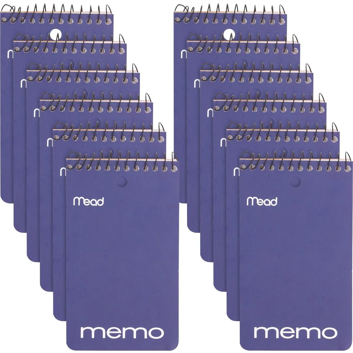 Mead Mead 45354PK Wirebound Memo Pad 12 Pack 60 Sheets 120 Pages College Ruled 3x5 — product photo
