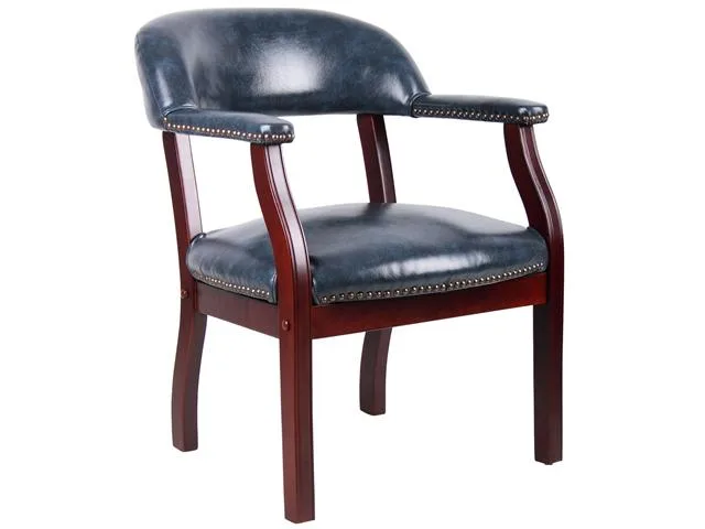 BOSS Office Products BOSS Office Products B9540-BE Blue Vinyl Dining Chair 24" W x 26" D x 31" H — product photo