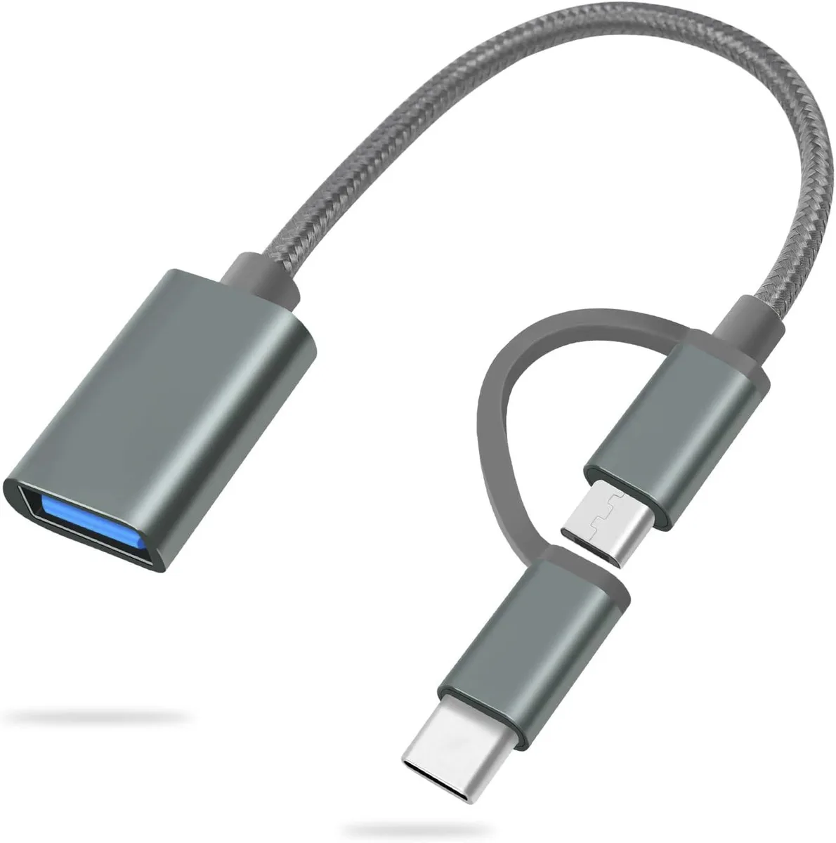 Corn Electronics Corn Electronics 2-in-1 USB C/Micro to USB 3.0 Adapter Grey — product photo