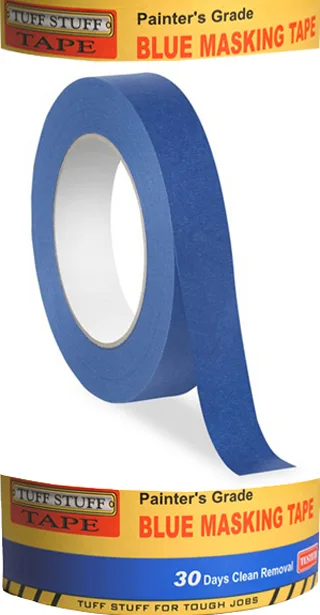 Tuff Stuff Tuff Stuff Blue Painter's Tape 1" x 60 yd 36mm x 55m 30 Days Clean Removal UV Resistant — product photo