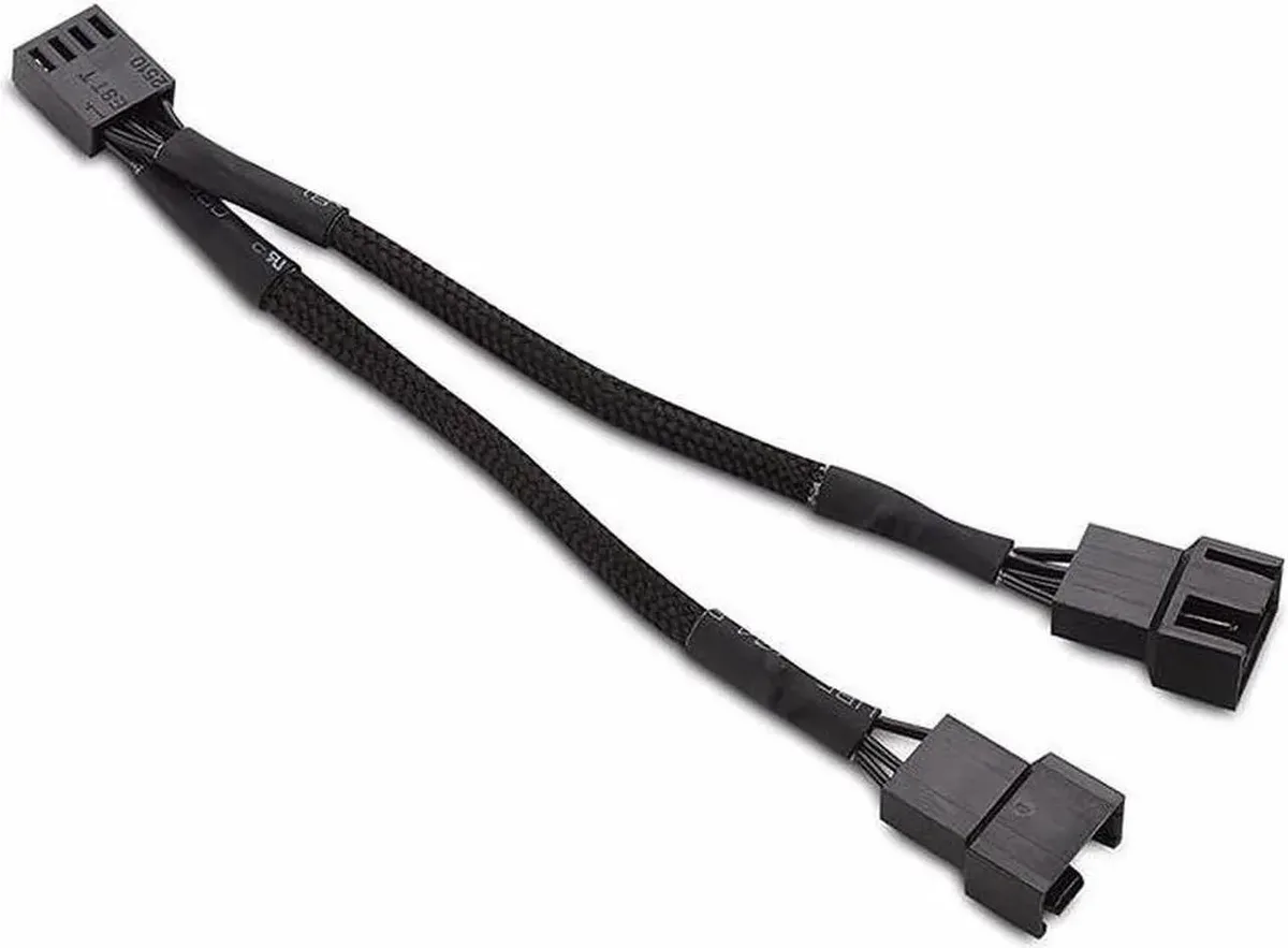 Vszerda Vszerda Black Net Jacket Sleeved 6 inch 1 to 2 PWM Fan 4-pin Splitter Cable — product photo