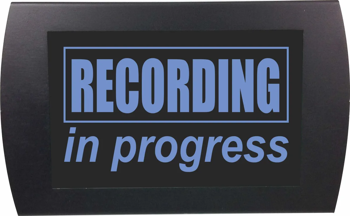 North American Herb &amp; Spice North American Herb &amp; Spice "RECORDING IN PROGRESS" LED Sign 9" x 5.5" x 1.5" Blue — product photo