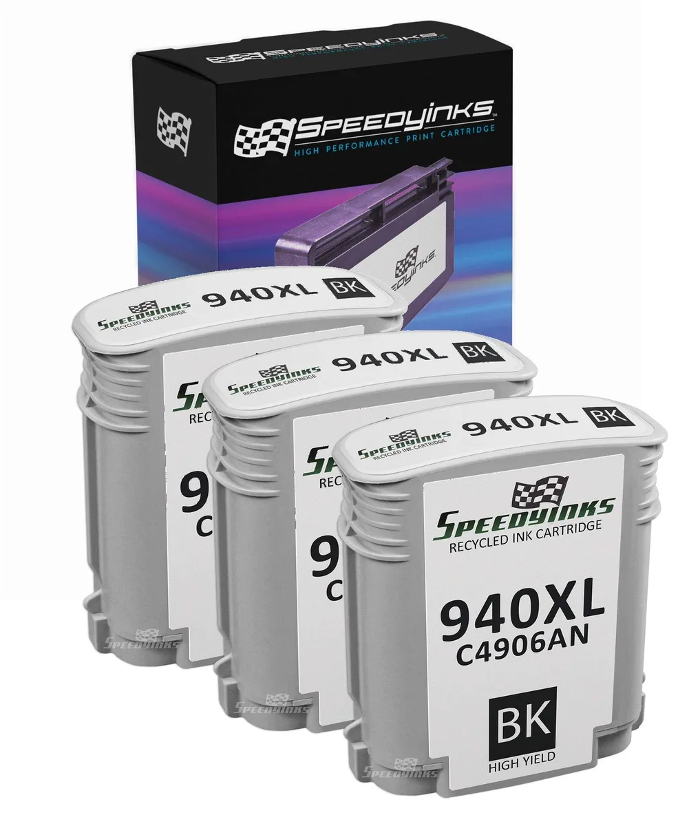 SpeedyInks SpeedyInks Remanufactured HP 940XL Black Ink Cartridge 3-Pack 2200 Pages — product photo