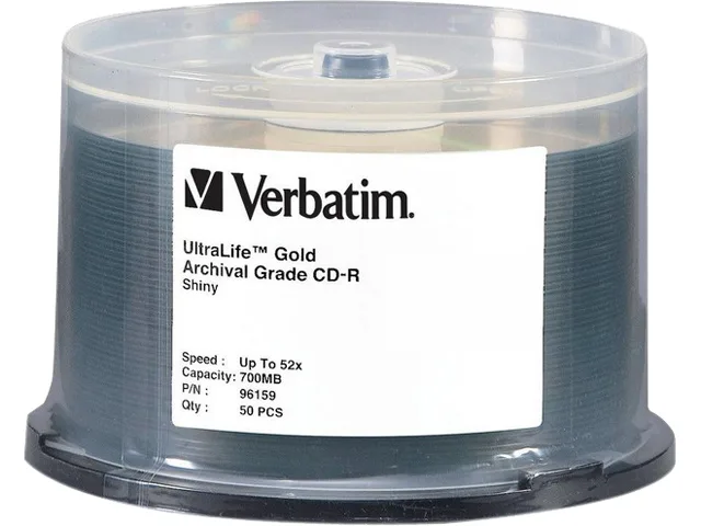 VERBATIM Verbatim 96159 700MB 52X CD-R 50 Pack blu-ray media — product photo