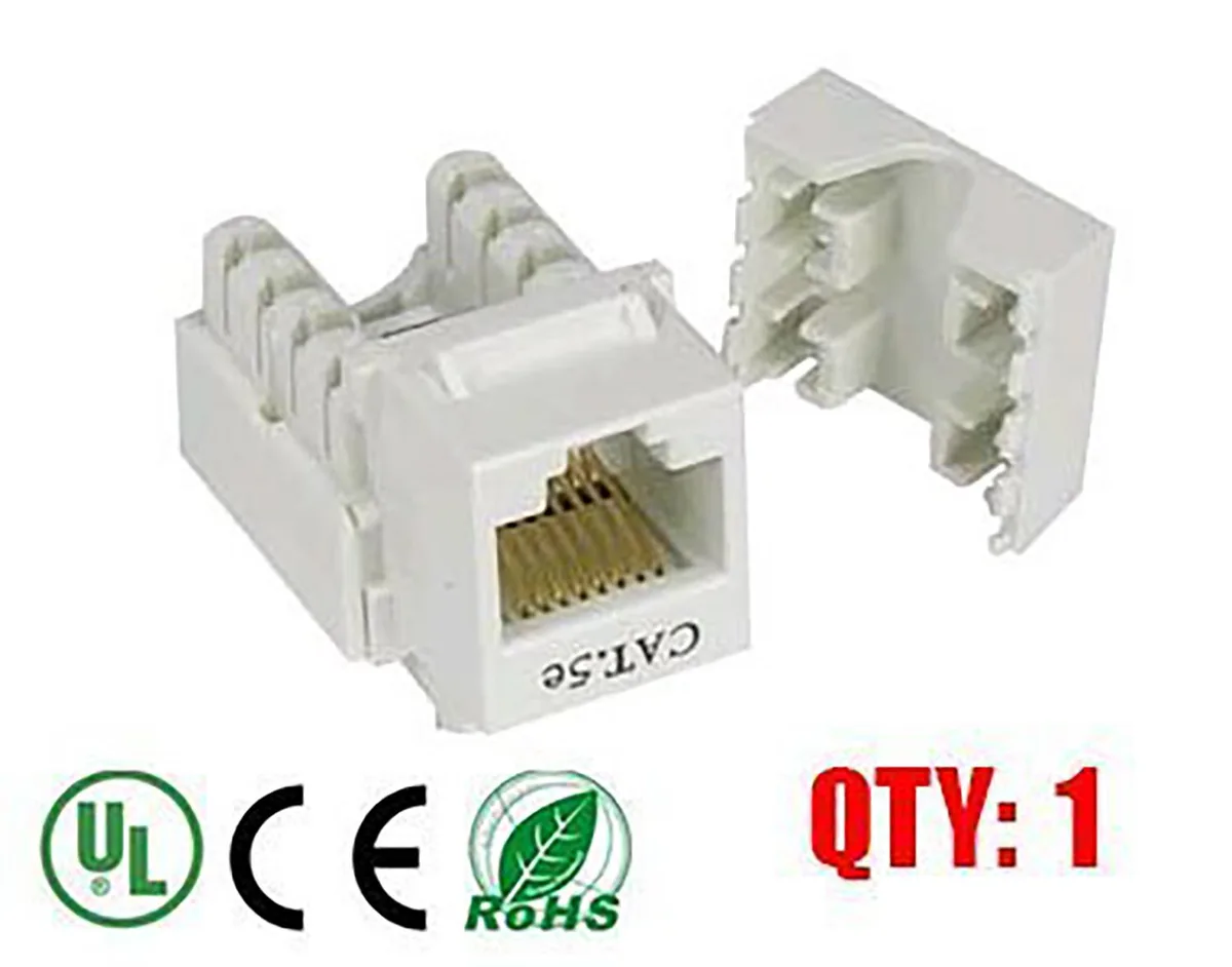 iMBAPrice iMBAPrice White Cat5e RJ45 Punch Down Keystone Jack — product photo