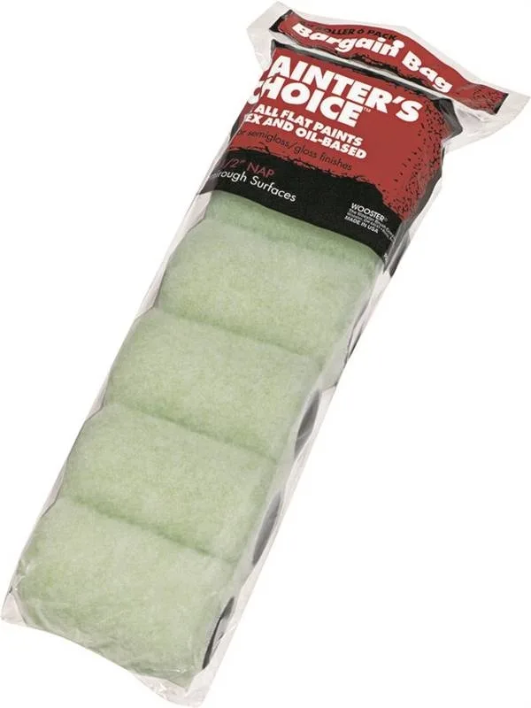 Wooster Brush Company Wooster Brush Company R271-4 4" Paint Roller Cover 1/2" Nap Knit Fabric 6 Pack — product photo