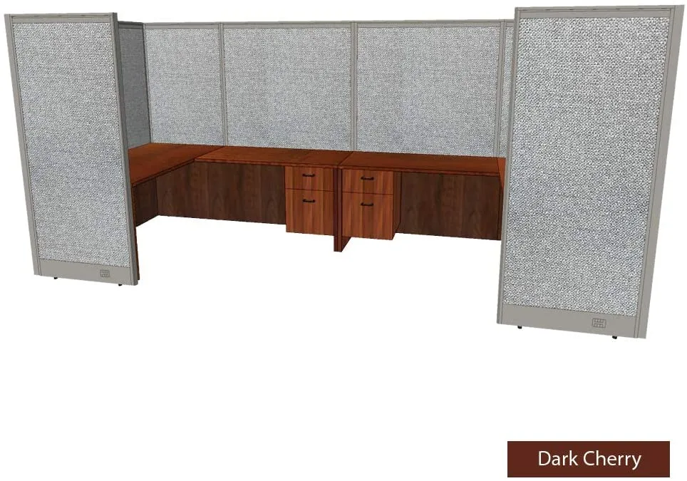 GOF GOF 2-Person Workstation Cubicle Dark Cherry 144"W 60"D 60"H — product photo