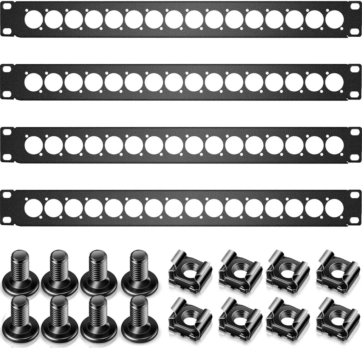 TAURKENAM TAURKENAM 4 Pcs 1U Rack Panel XLR HDMI 19 Inch 16D Series — product photo