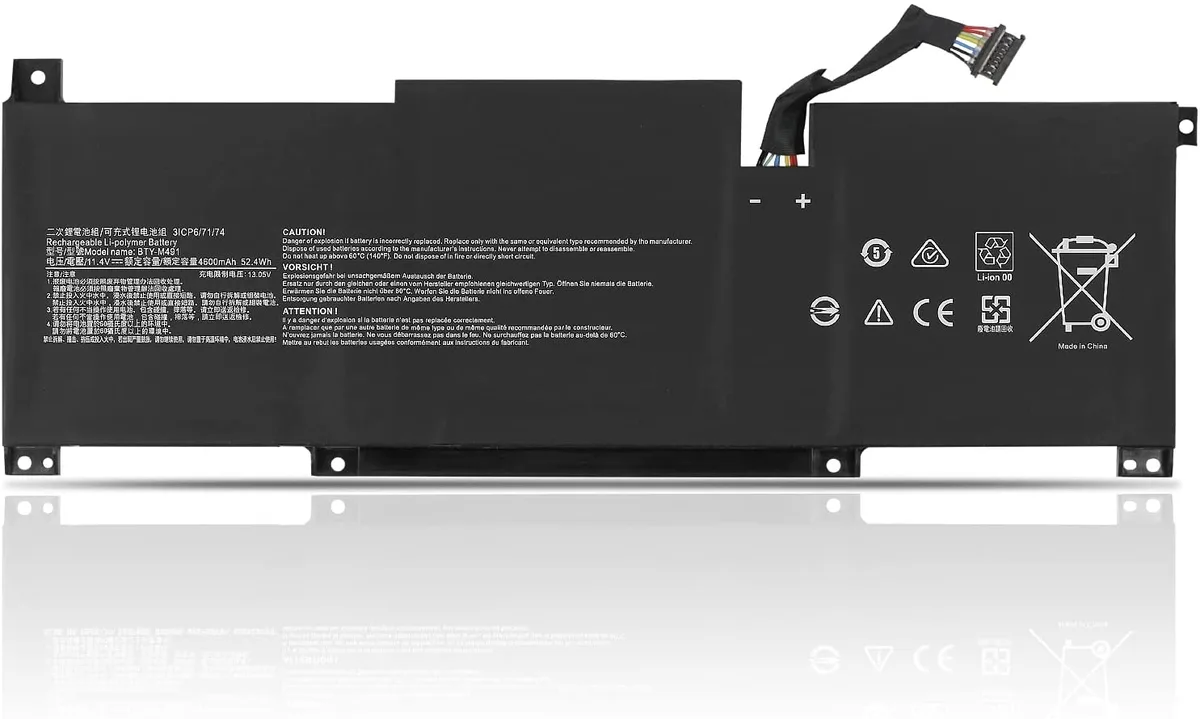 NShi NShi BTY-M491 laptop battery 11.4V 52.4Wh 4600mAh for MSI Modern 15 A10RAS — product photo