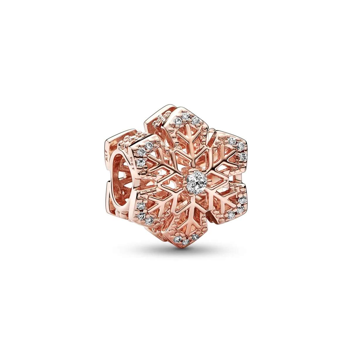 PANDORA PANDORA Festive Snowflake Charm 14k Rose Gold Silver Tone — product photo