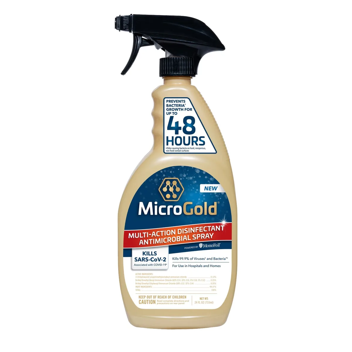 White 24 fl oz spray bottle with trigger and label