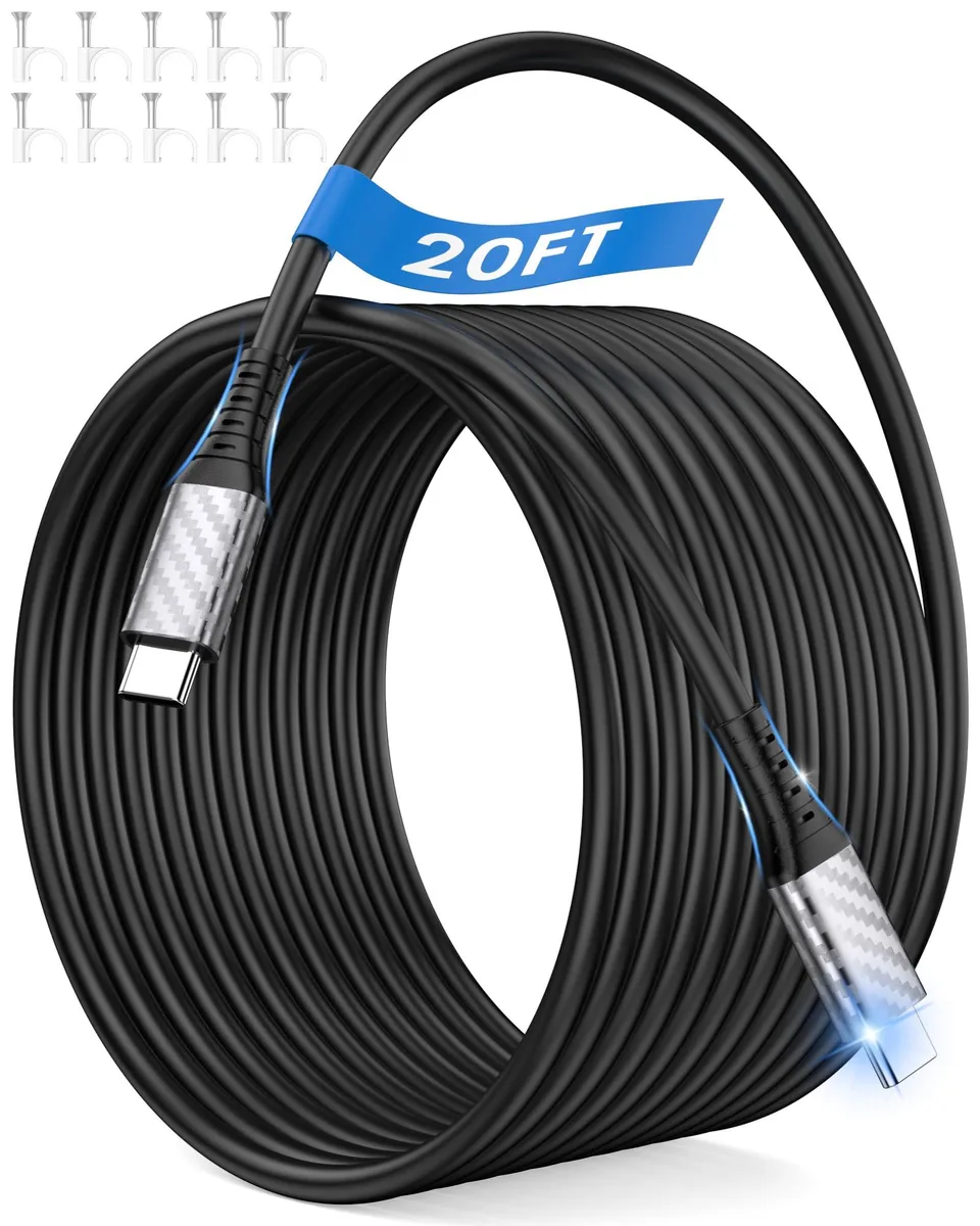  iMangoo USB C Cable 20ft 60W 45W 480Mbps Black — product photo