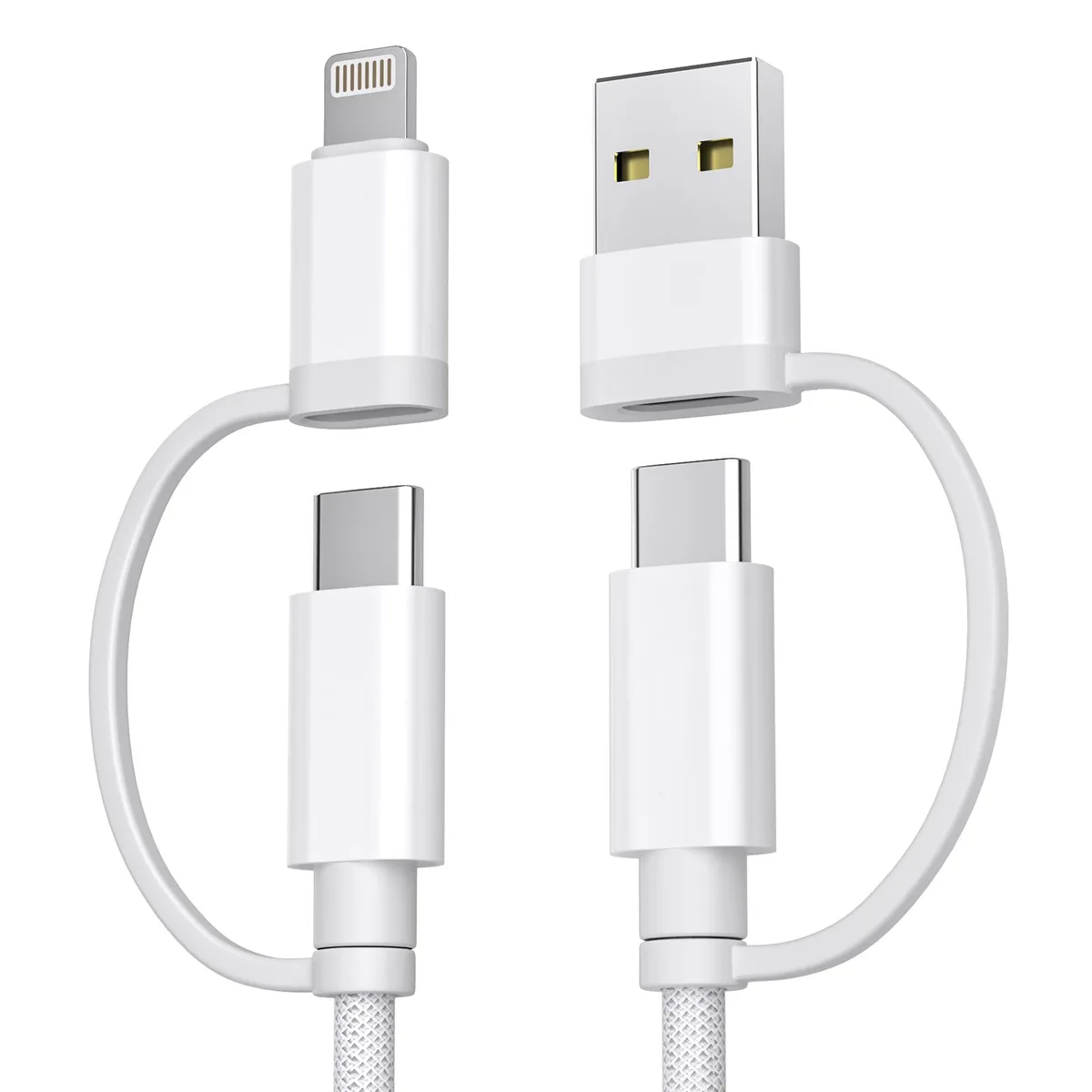 No Sew No Sew 4-in-1 USB-C Cable 60W 6.6FT White — product photo