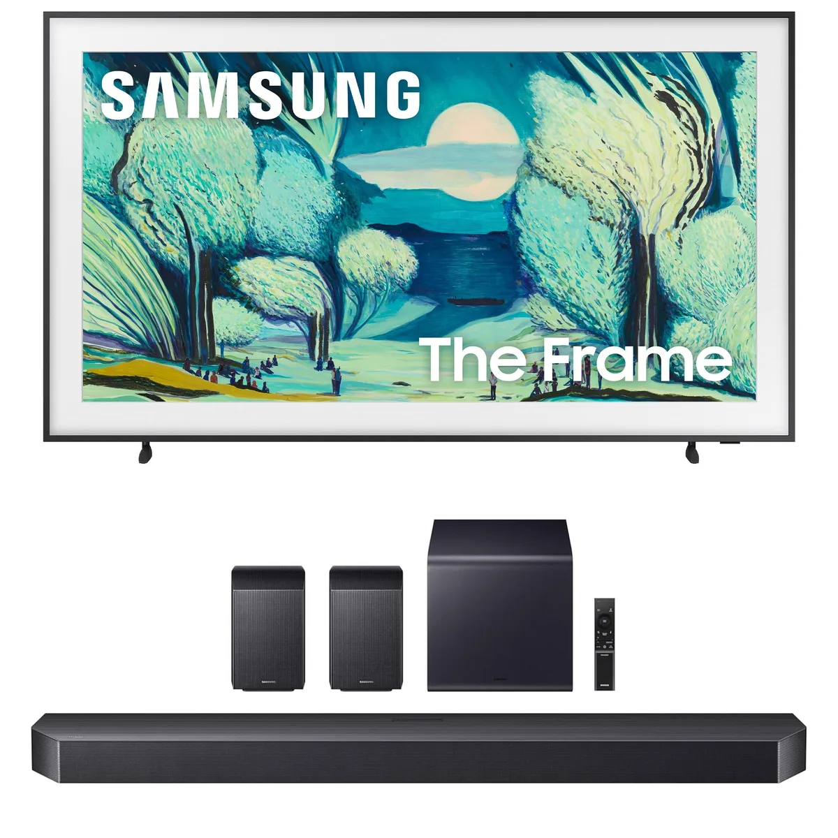 SAMSUNG SAMSUNG QN55LS03FAFXZA 55" The Frame QLED 4K 120Hz + HW-Q990F 11.1.4 Soundbar — product photo