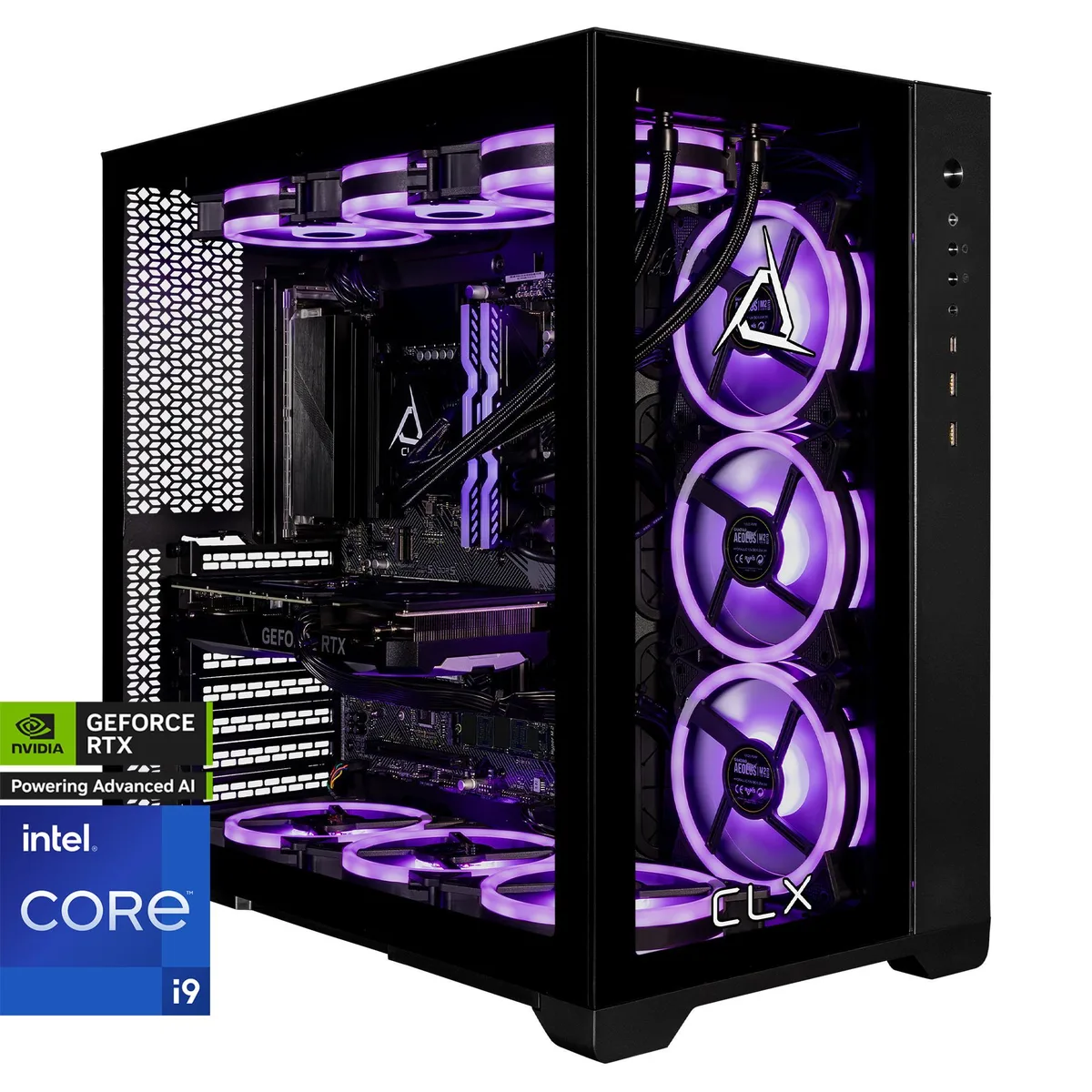 CLX Gaming CLX Gaming TGMSETRTU5204BM Gaming PC i9-14900KF 64GB DDR5 RTX 5070 12GB GDDR7 2TB NVMe 6TB HDD — product photo