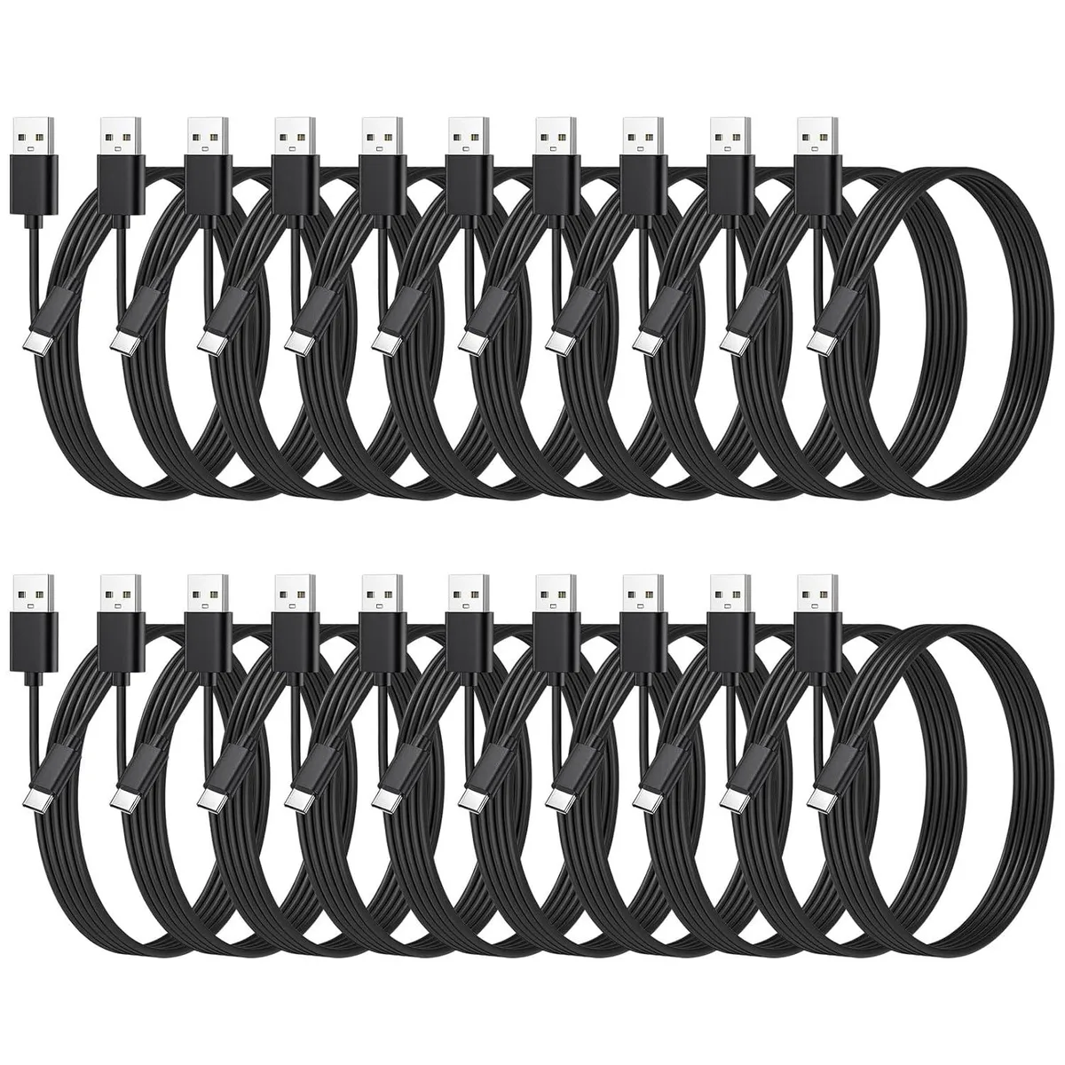 miqpower miqpower 20-Pack USB C Cable USB 2.0 3.3ft Black — product photo