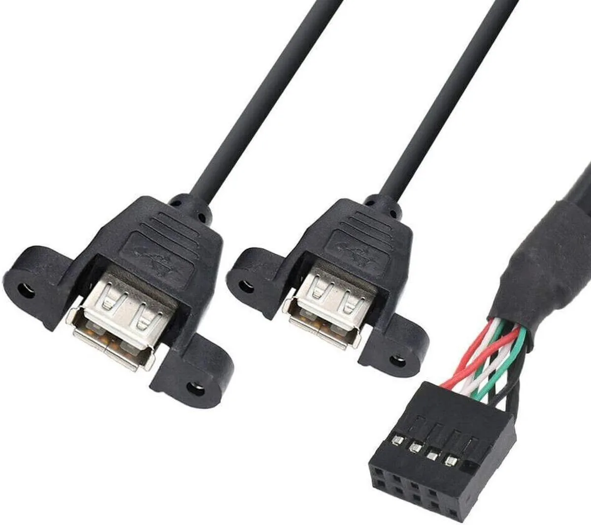 Vszerda Vszerda 9-Pin to Dual USB 2.0 Type A Female Header Adapter Cable 32cm — product photo
