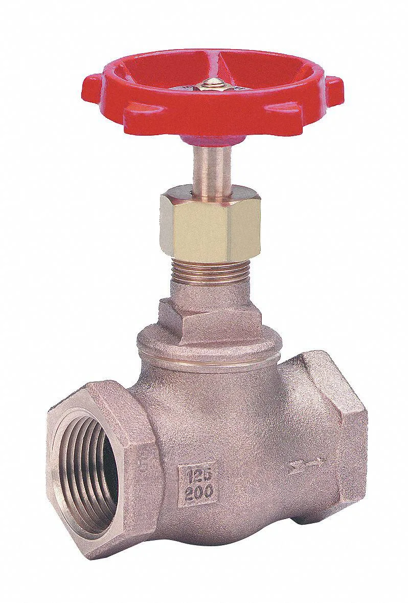 Bronze globe valve with rising stem and hand wheel, FNPT connections, 1 inch pipe size