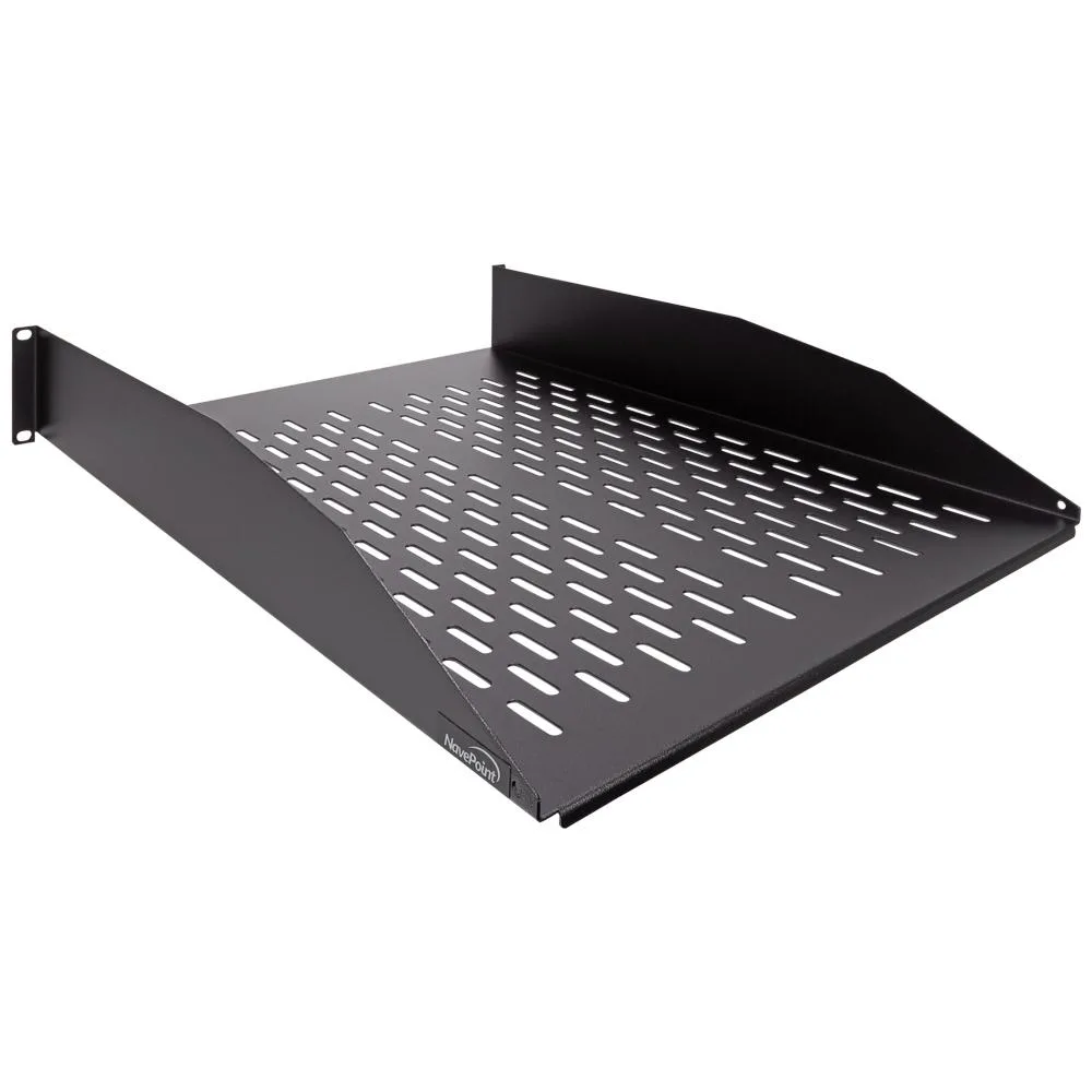 NavePoint NavePoint 2U Heavy Duty Vented Cantilever Fixed Shelf 22-Inch 100 lb Black — product photo