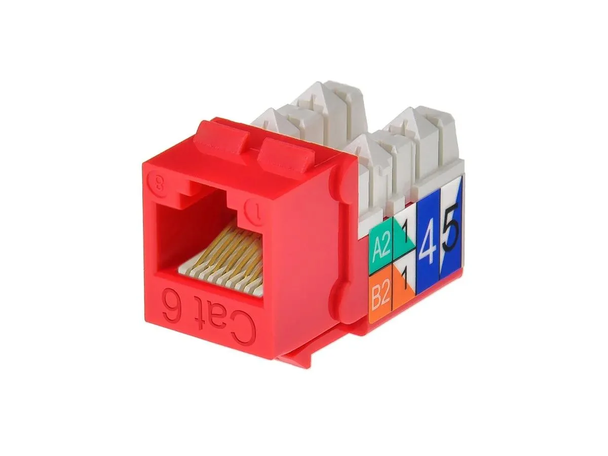 Monoprice Inc. Monoprice 105383 Cat6 Keystone Jack Red 22-24AWG — product photo
