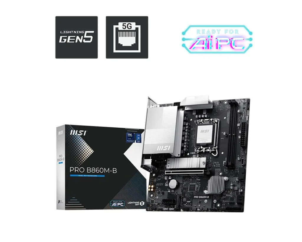 MSI MSI PRO B860M-B LGA 1851 Intel B860 DDR5 Micro ATX Motherboard — product photo