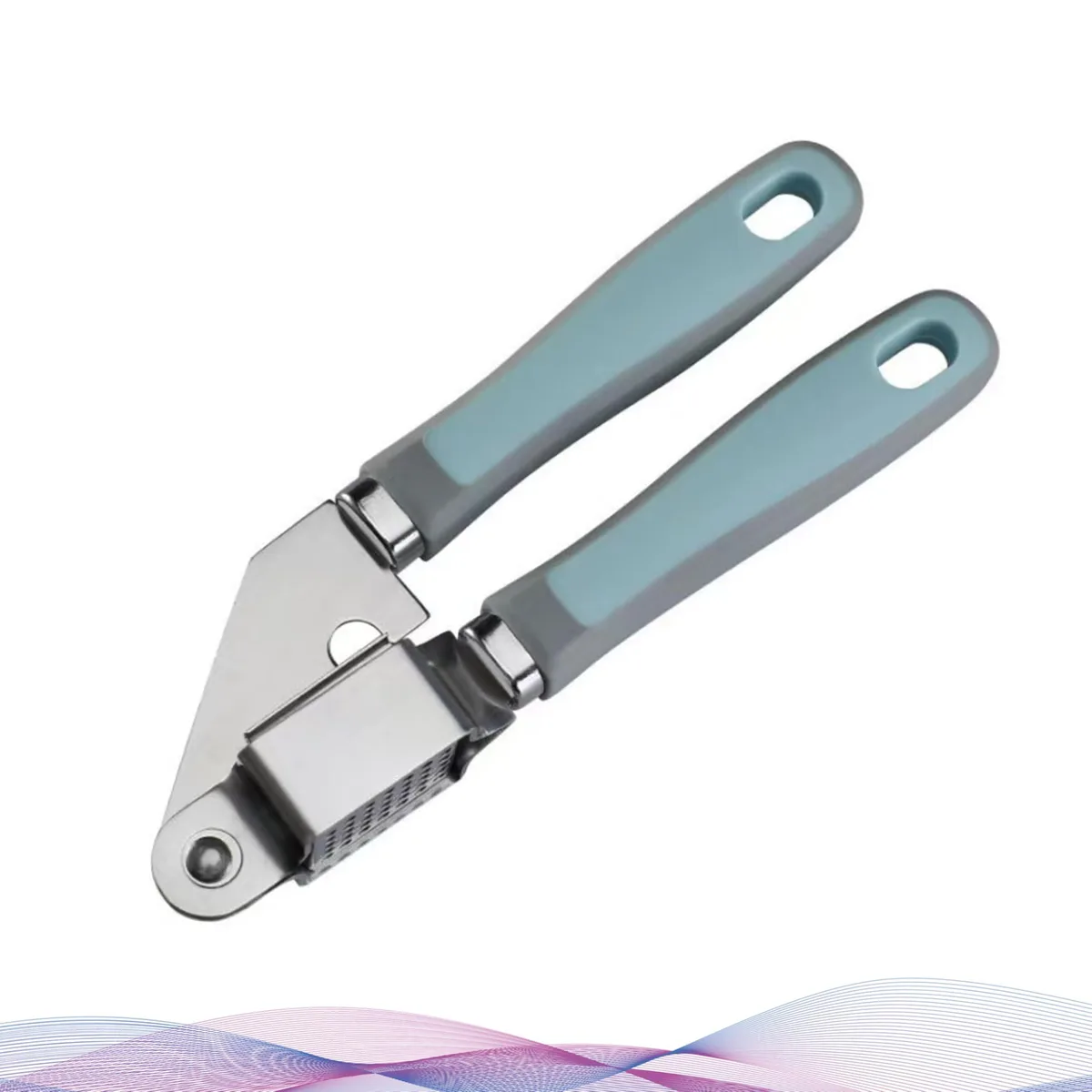 Garlic Press Stainless Steel Ginger Crusher Kitchen Accessory — product photo