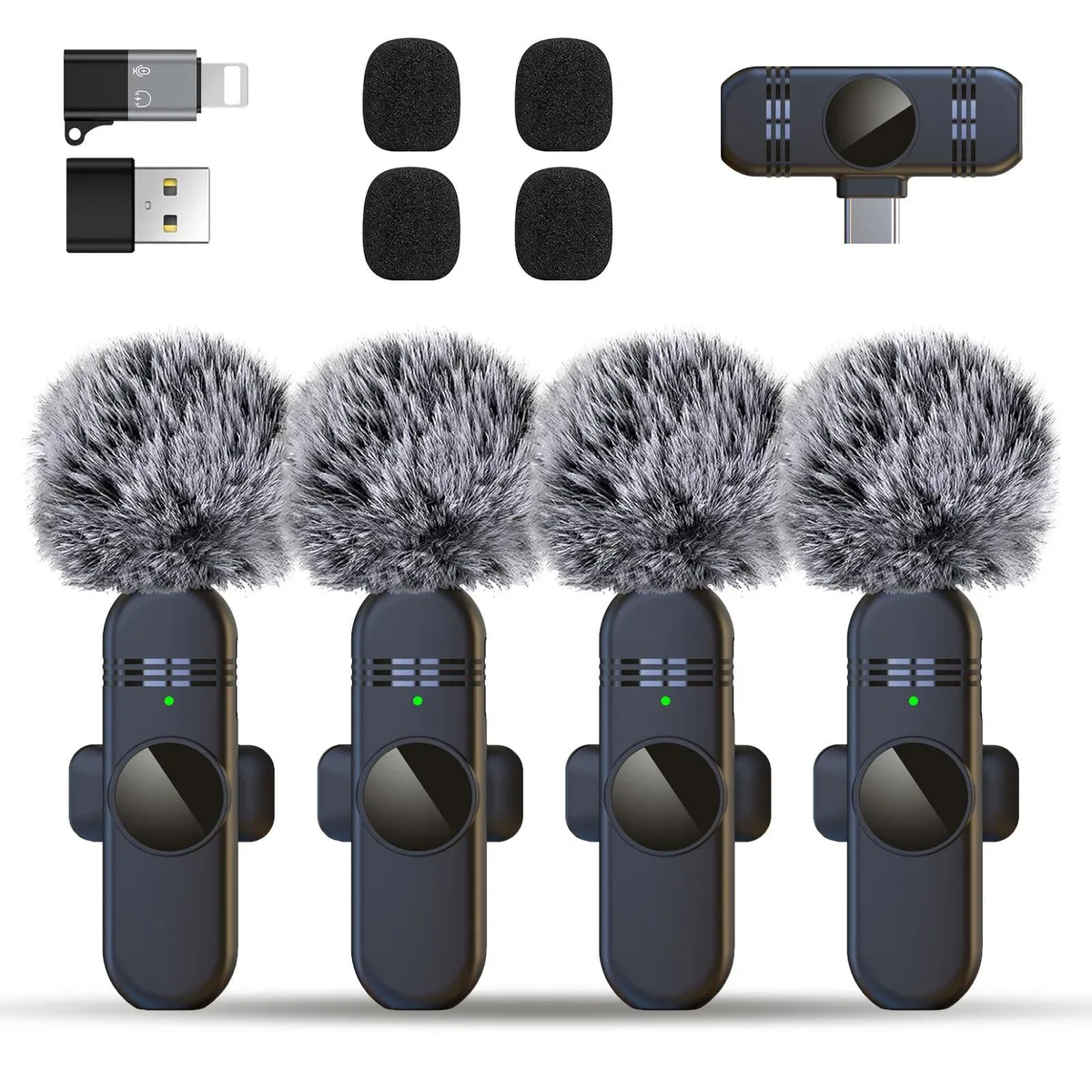  ZERFUN S65 4 Wireless Lavalier Microphones 48kHz 24Bit — product photo