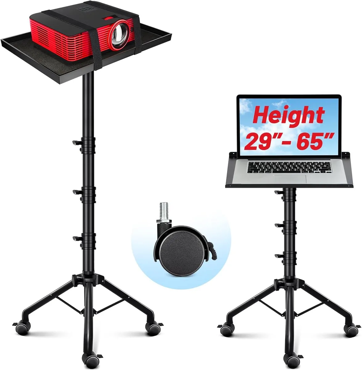 BFKK BFKK Projector Tripod Stand Adjustable 29-65in with Casters CY0332 — product photo
