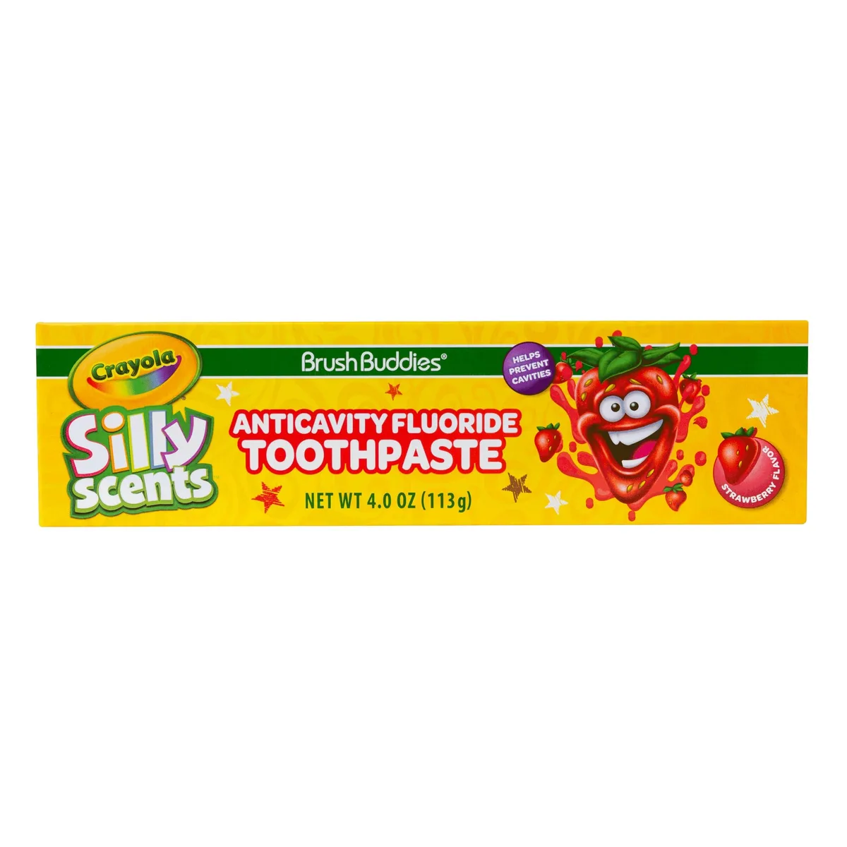 White toothpaste tube with strawberry graphics, 0.14 kg