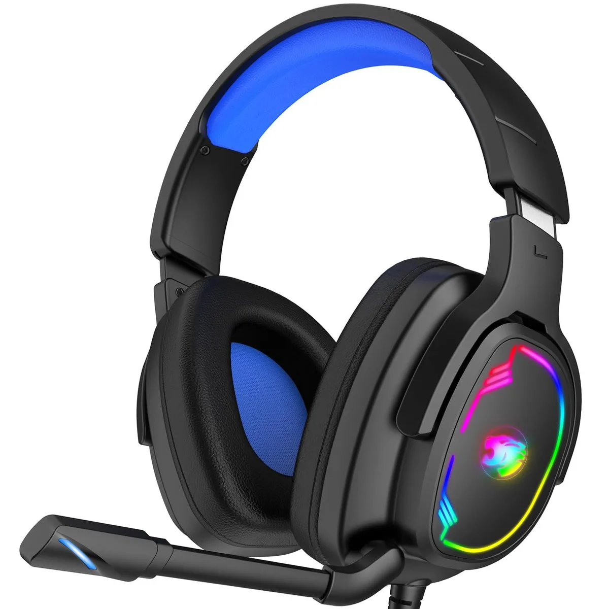 Jimonyer A82-1 Blue Wired Gaming Headset 50mm 3.5mm Jack — product photo