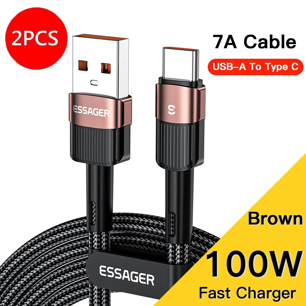 LUOM LUOM Essager XCA7A USB-A to USB-C Cable 100W 7A Brown 1m — product photo