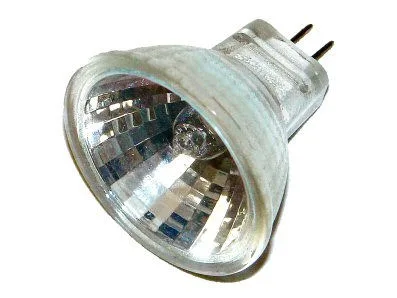 Small MR11 halogen bulb with GZ4 two-pin base