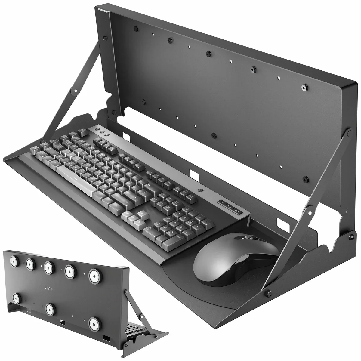 VIVO VIVO 24 Black Magnetic Flip Down Keyboard Tray Mount — product photo