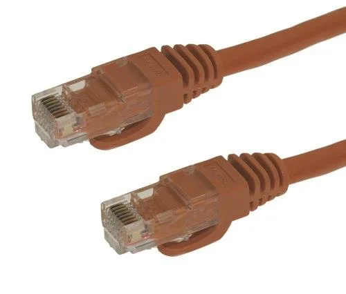Orange Cat6 patch cable with snagless RJ45 connectors at both ends