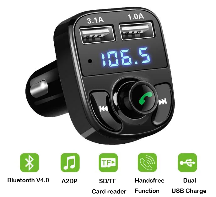 Jansicotek Jansicotek Bluetooth 4.0 FM Transmitter Car HD Radio — product photo