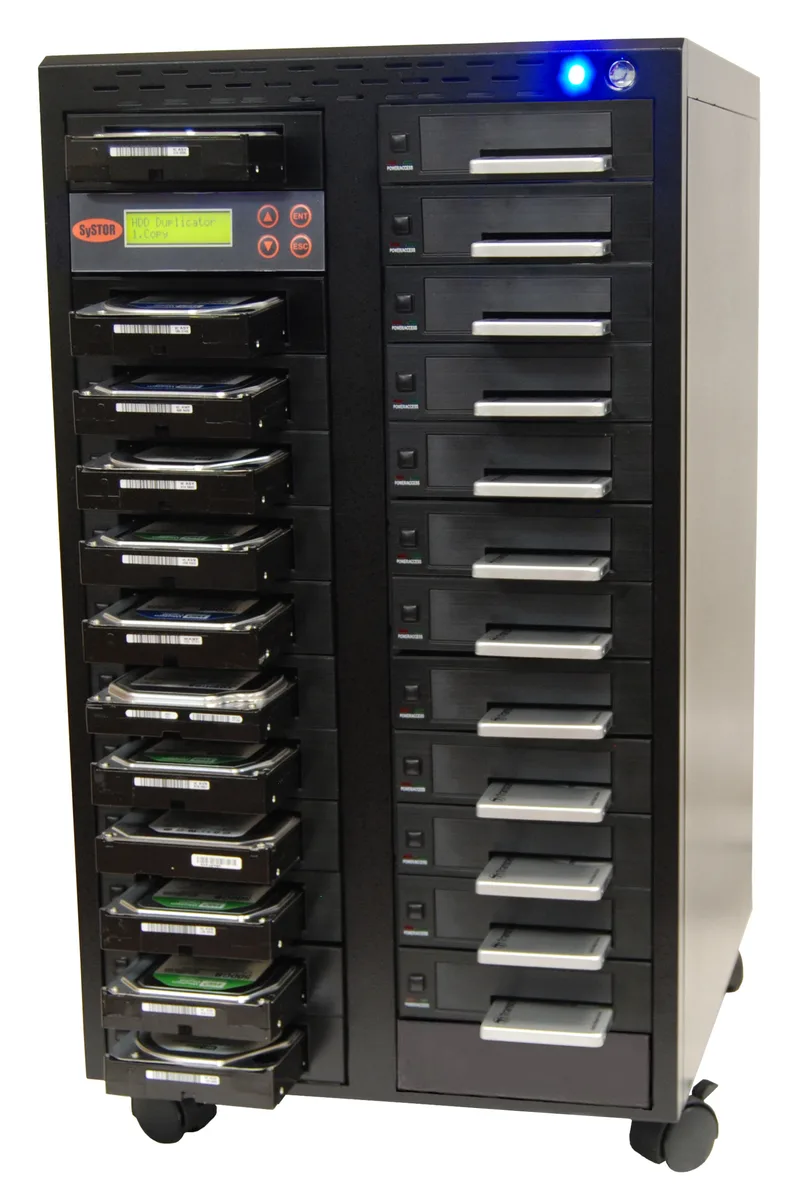 Systor Systor 1:23 SATA Duplicator &amp; Sanitizer 23 Target 36GB/min 600MB/sec 128MB Buffer 800W — product photo
