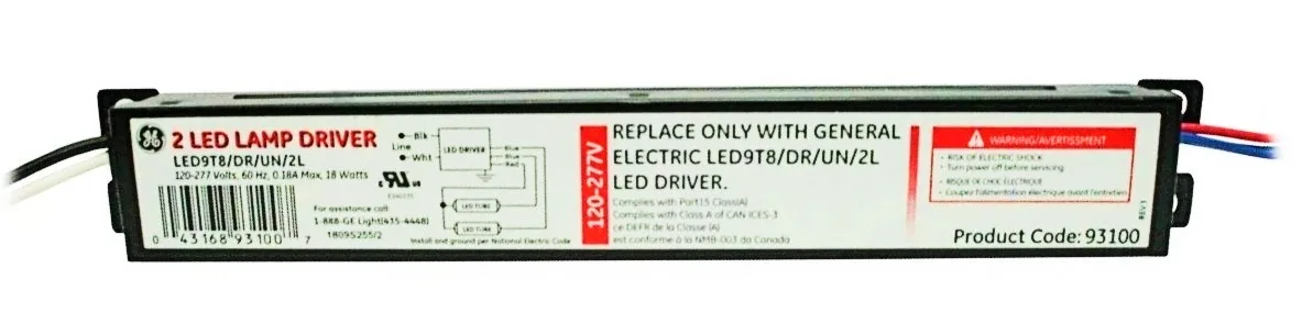Rectangular GE 93100 LED driver 18W 120-277V IP66