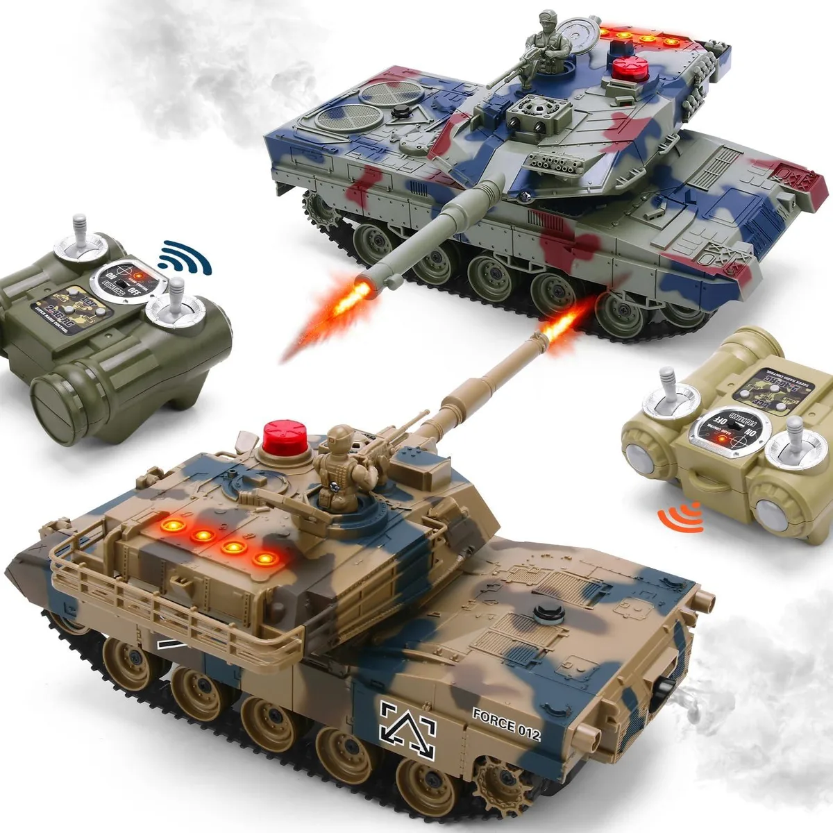 usbroway usbroway 1/24 Scale RC Tank Set of 2 with Spray &amp; Sound — product photo