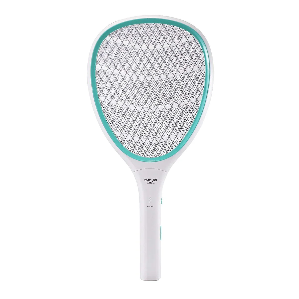 Handheld electric fly swatter with triple safety mesh and activation button