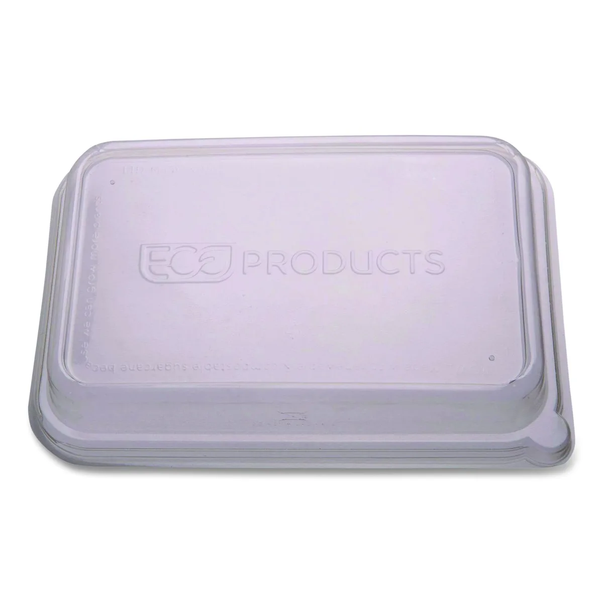 Eco-Products Eco-Products EP-SCRC24LID 24 oz Rectangle Lids 100% Recycled PET Clear 8.8 x 5.9 x 1.4 — product photo