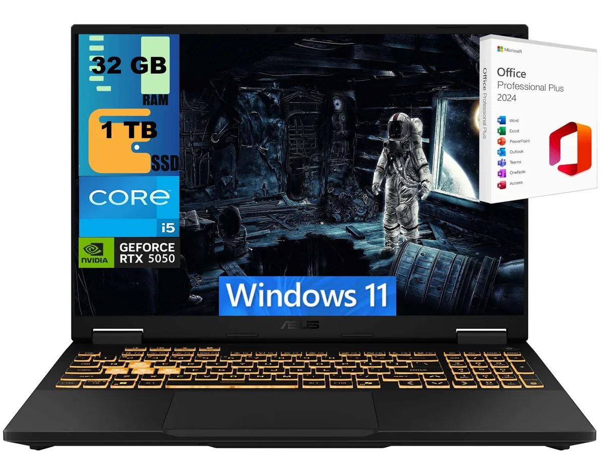 ASUS ASUS TUF F16 Gaming Laptop 16" FHD+ 165Hz i5-13450HX RTX 5050 8GB 32GB 1TB — product photo