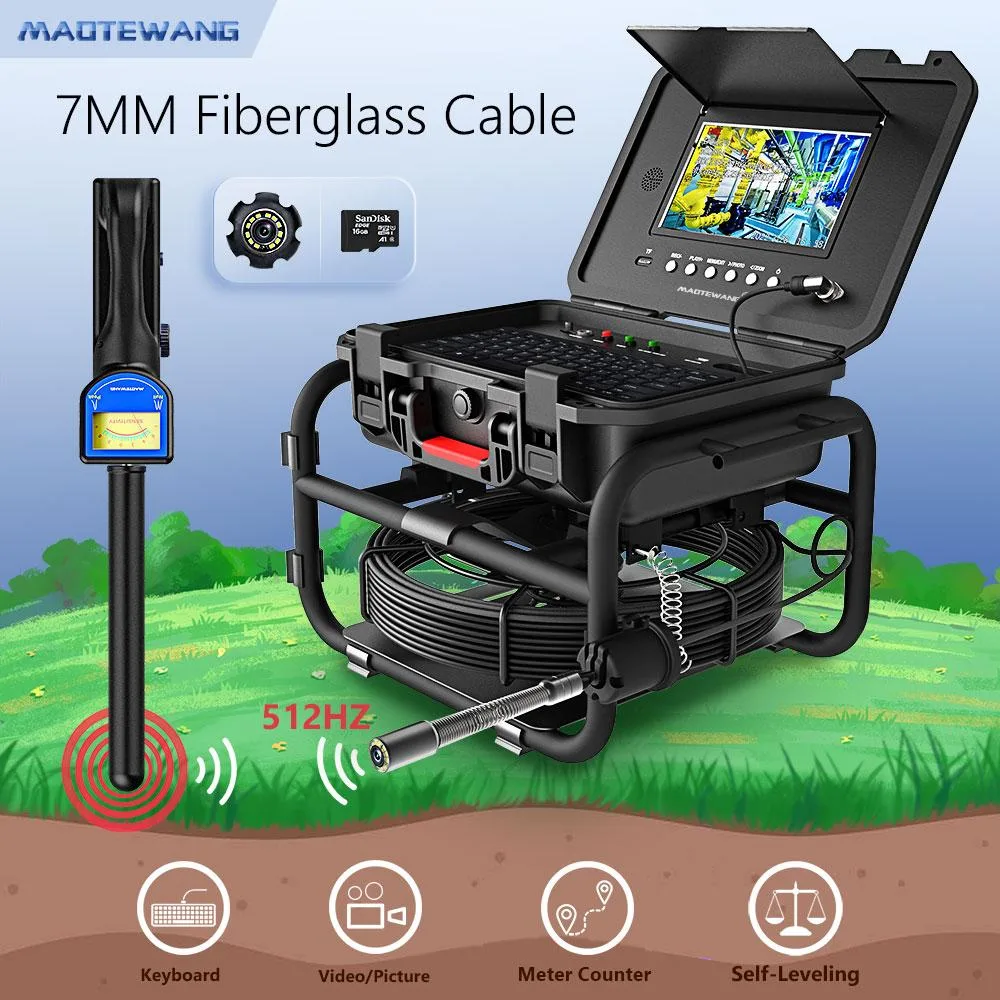 visiPower visiPower Sewer Pipe Inspection Camera 9Inch IPS 1080P Self-Leveling 512HZ Locator 7mm Cable 30m — product photo