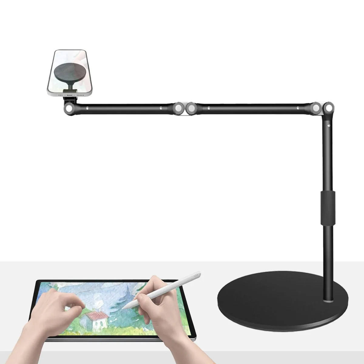  A92 17 in magnetic overhead phone mount, 360° swivel, 11–18 in height, 3.3 lb base — product photo