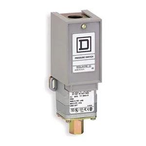 Black Square D pressure switch with piston actuation and 1/4 inch FNPT port