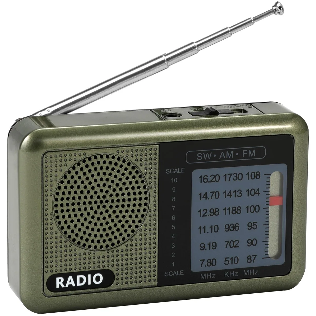 Ekevitte 3 Band Pocket Radio AM FM SW Rechargeable 1200mAh Type C 3.5mm Jack — product photo