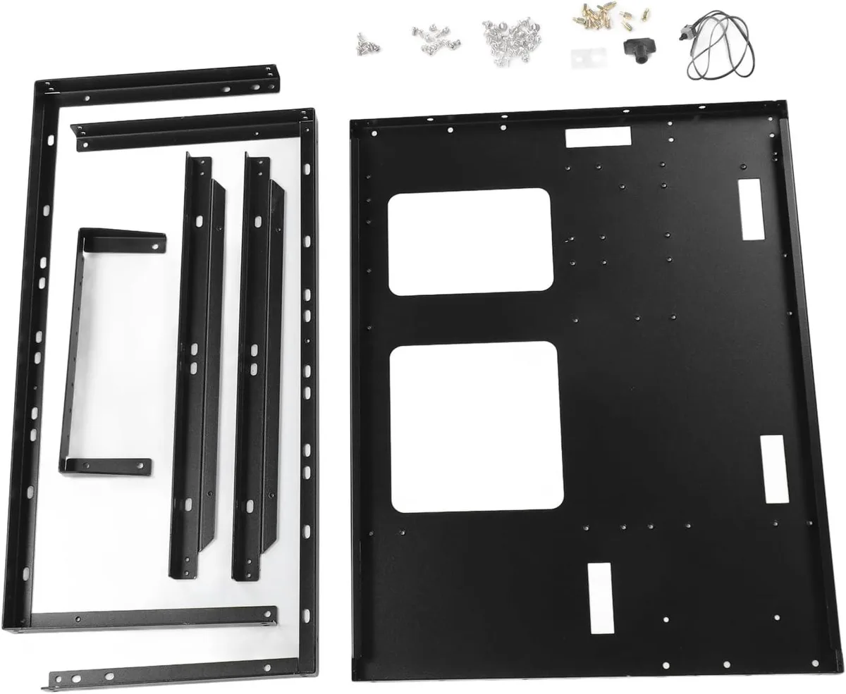 Open steel server frame, stackable, 435x340x195mm, supports EATX to ITX boards