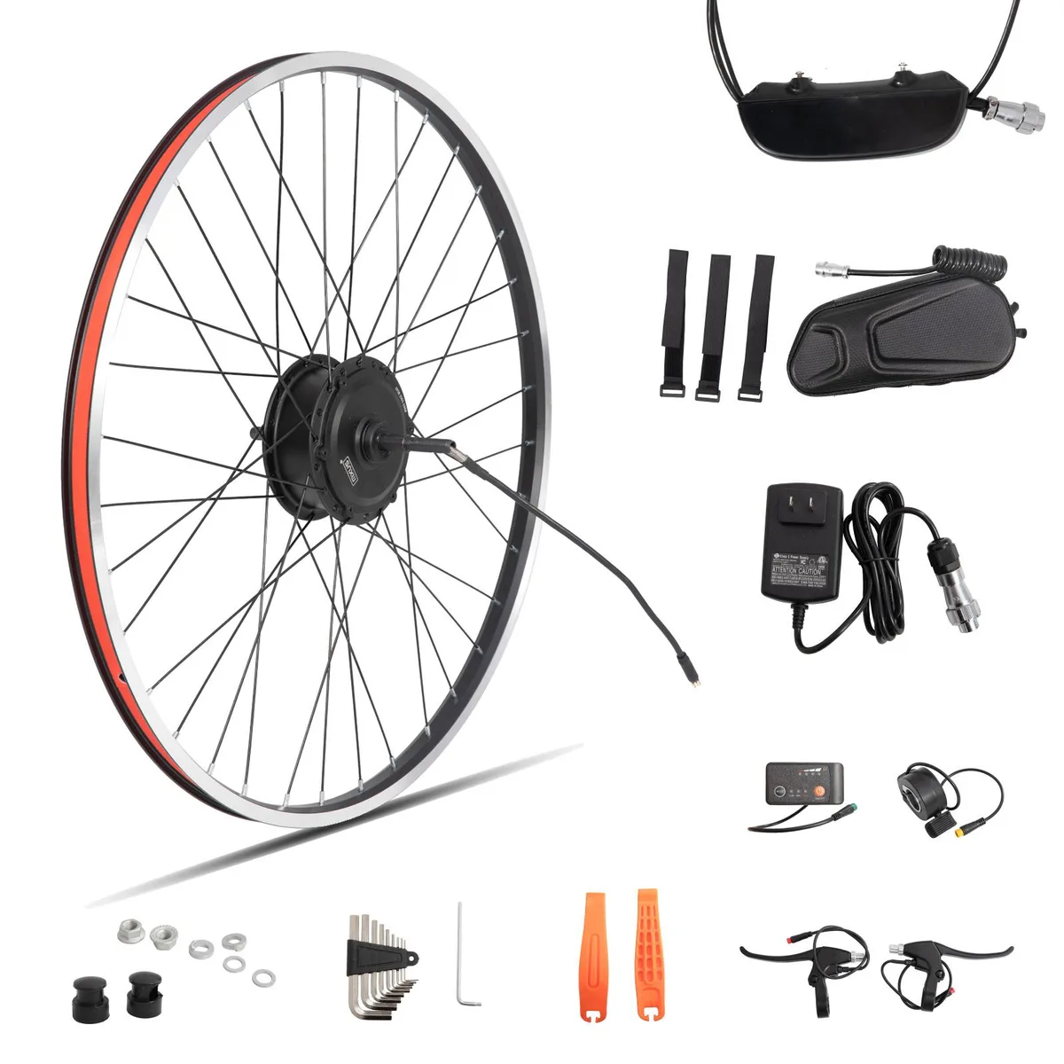 JOYSTAR 29 inch electric bike conversion kit with steel motor wheel, LED display and removable 5.2AH battery pack
