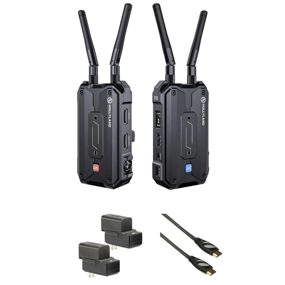 Hollyland Hollyland Pyro H 4K Wireless Video Adapter Kit with NP-F770 Batteries, Chargers & HDMI Cable — product photo